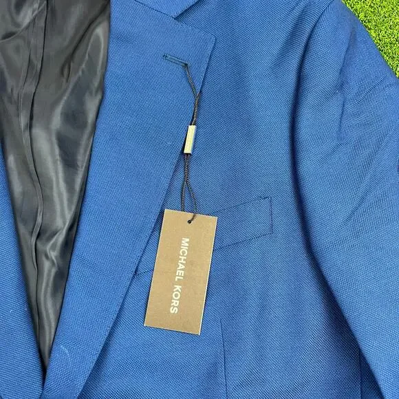 Michael Kors Mens Modern Fit Dark Blue Wool Blazer Suit Jacket 42R NWT - Picture 3 of 10